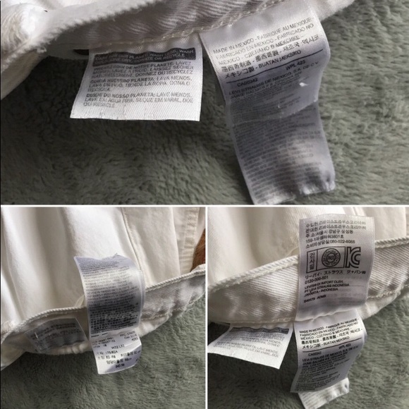 VTG Levi 501 White High Waist Short Cut Offs - Picture 5 of 8